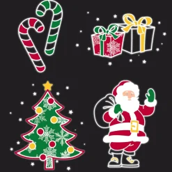 Projecteur intérieur LED Noël 4 motifs animés