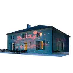 Projecteur laser animé motifs rennes et paysage extérieur