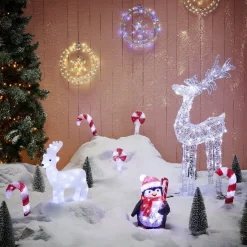 Renne de Noël lumineux blanc froid 30 led