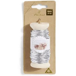 Rouleau fil argenté polyester 15m