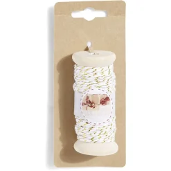 Rouleau fil coton blanc et doré 15m