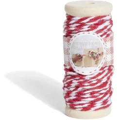 Rouleau fil coton rouge et blanc 15m