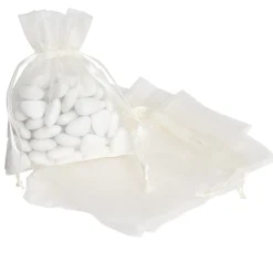 Sac à dragées ivoire x5