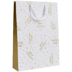 Sac cadeau de Noël doré taille L