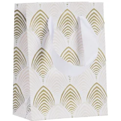 Sac cadeau Noël Blanc Doré taille S