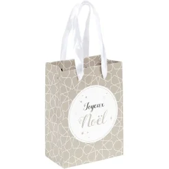 Sac cadeau Noël doré L33X10X9 cm