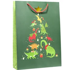 Sac cadeau Noël enfant licorne ou dinosaure 33xH46cm - 2 modèles