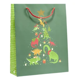Sac cadeau Noël enfant licorne ou dinosaure 26xH32cm - 2 modèles
