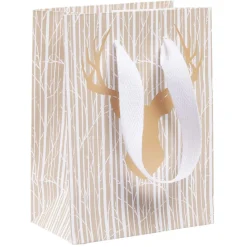 Sac cadeau Noël motif nature Taille S L10,8xH14,6cm