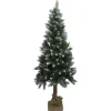 Sapin artificiel enneigé tronc aspect bois sac jute Ø90xH180cm