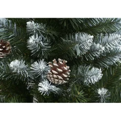 Sapin artificiel enneigé tronc aspect bois sac jute Ø90xH180cm