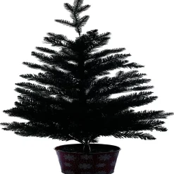 Sapin artificiel pot métal motif flocon rouge et blanc 258 branches Ø55xH100cm