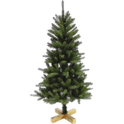 Sapin artificiel vert pied bois H.120 cm