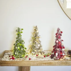 Sapin de Noël à poser avec étoiles H38cm - 3 modèles