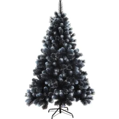 Sapin de Noël artificiel noir effet floqué 1,5 m