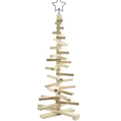 Sapin de Noël en bois amovible h 113 cm