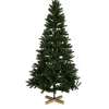Sapin de Noël Vert effet réel avec pied en bois H210 cm