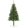 Sapin de Noël vert effet touffu avec pied en bois H150 cm
