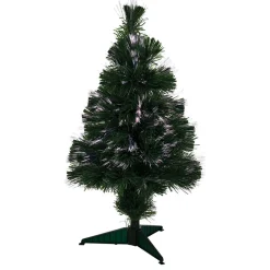 Sapin de Noël vert fibre optique 60 cm 8 led couleurs changeantes