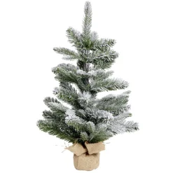 Sapin effet neige H60cm base en jute