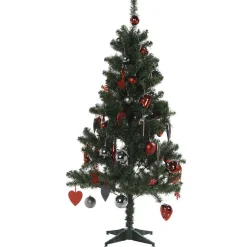 Sapin et ses 75 décorations h. 150 cm