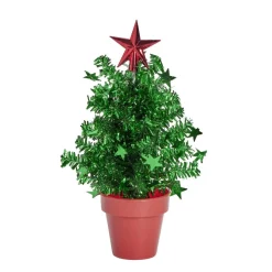 Sapin guirlande en pot à poser Ø11,5xH20cm - 3 coloris