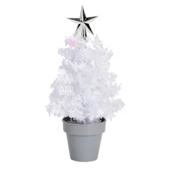 Sapin guirlande en pot à poser Ø11,5xH20cm - 3 coloris