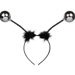 Serre tête boule à facette avec plume fantaisie