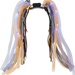 Serre-tête cheveux violet orange noir lumineux