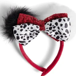 Serre-tête Disney Cruella adulte rouge noir blanc 18x18cm