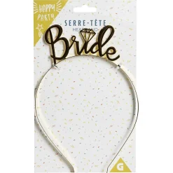 Serre-tête mariage femme "Bride" doré