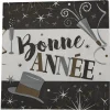 Serviette en papier Bonne année noir et blanc x20