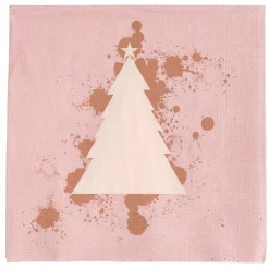 Serviette en papier imprimé sapin mercurisé blanc doré x20