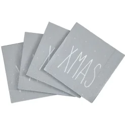 Serviette en papier imprimé Noël gris blanc x20