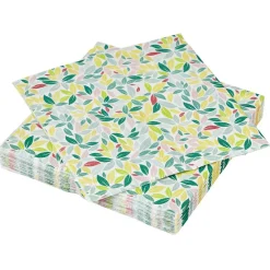 Serviette en papier imprimé feuillage multicolore x20