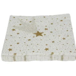 Serviette en papier motif étoiles dorées x20