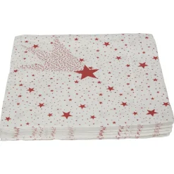 Serviette en papier motif étoile filante rouge x 20