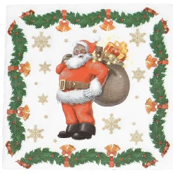 Serviette en papier ouaté imprimée Père Noël x20