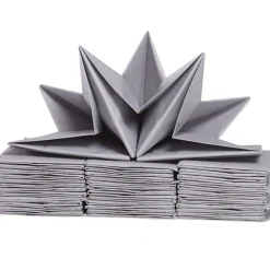 Serviette en papier pré pliée argentée x12
