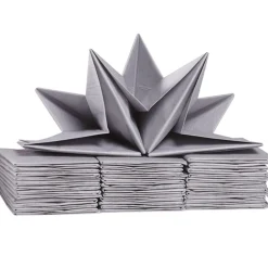 Serviette en papier pré pliée argentée x12