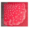 Serviette forme baroque rouge étoiles doré x12