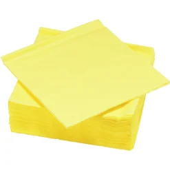 Serviette jetable 2 plis jaune canari x50