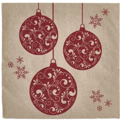 Serviette jetable beige et rouge x20