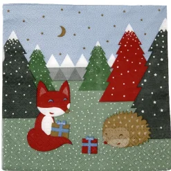 Serviette jetable design animaux de la forêt x20