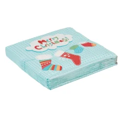 Serviette jetable design chaussettes de noël x20