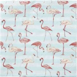 Serviette jetable design flamants rose x20