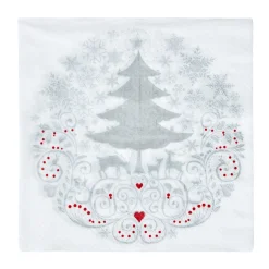 Serviette jetable motif sapin givré x20