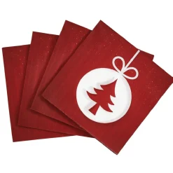 Serviette jetable motif sapin rouge et blanche x20