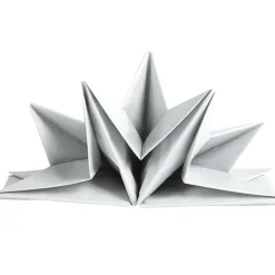Serviette jetable pré pliée argentée x12