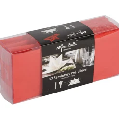 Serviette jetable pré pliée rouge x12